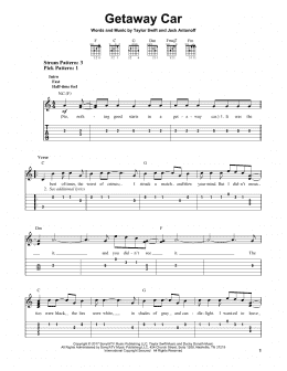 page one of Getaway Car (Easy Guitar Tab)