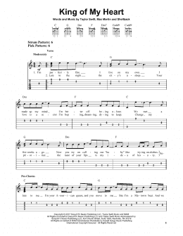 page one of King Of My Heart (Easy Guitar Tab)