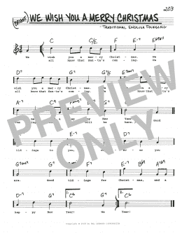 page one of We Wish You A Merry Christmas (Real Book – Melody, Lyrics & Chords)