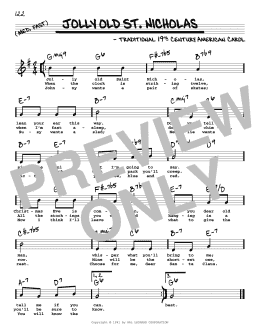 page one of Jolly Old St. Nicholas (Real Book – Melody, Lyrics & Chords)