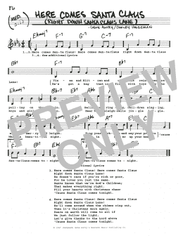 page one of Here Comes Santa Claus (Right Down Santa Claus Lane) (Real Book – Melody, Lyrics & Chords)