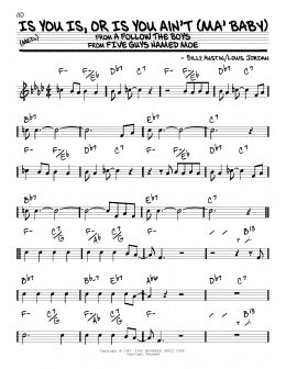 page one of Is You Is, Or Is You Ain't (Ma' Baby) (Real Book – Melody & Chords)