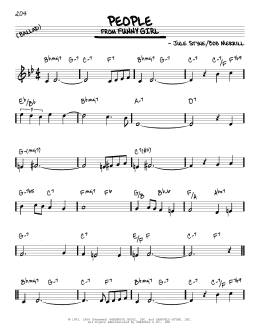 page one of People (Real Book – Melody & Chords)