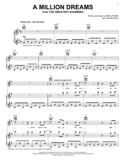 page one of A Million Dreams (From The Greatest Showman) (Piano, Vocal & Guitar Chords (Right-Hand Melody))