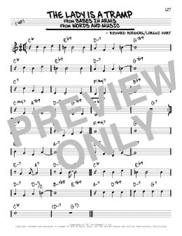 page one of The Lady Is A Tramp (Real Book – Melody & Chords)