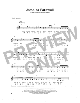 page one of Jamaica Farewell (Harmonica)