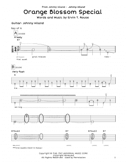 page one of Orange Blossom Special (Guitar Cheat Sheet)