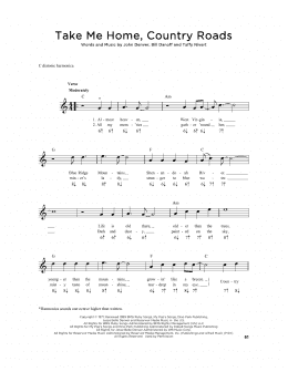 page one of Take Me Home, Country Roads (Harmonica)