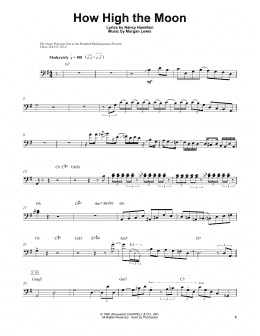 page one of How High The Moon (String Bass Transcription)