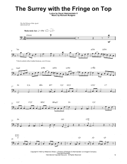 page one of The Surrey With The Fringe On Top (from Oklahoma!) (String Bass Transcription)