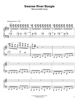 page one of Swanee River Boogie (Piano Transcription)