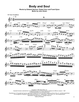 page one of Body And Soul (Tenor Sax Transcription)