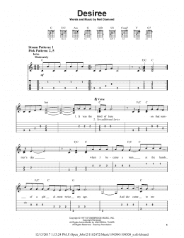 page one of Desiree (Easy Guitar Tab)