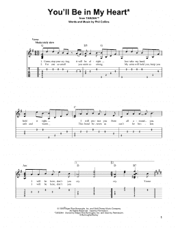 page one of You'll Be In My Heart (from Tarzan) (Solo Guitar)