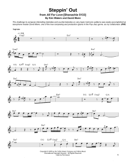 page one of Steppin' Out (Soprano Sax Transcription)