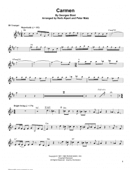 page one of Carmen (Trumpet Transcription)