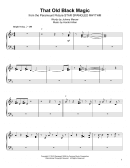 page one of That Old Black Magic (Piano Transcription)