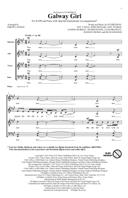 page one of Galway Girl (SATB Choir)