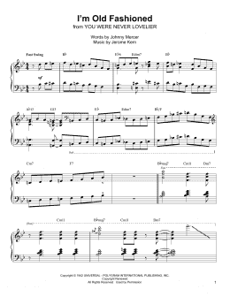 page one of I'm Old Fashioned (Piano Transcription)