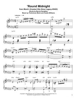 page one of 'Round Midnight (Piano Transcription)