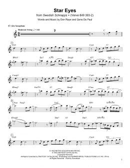 page one of Star Eyes (Alto Sax Transcription)