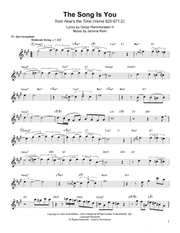 page one of The Song Is You (Alto Sax Transcription)