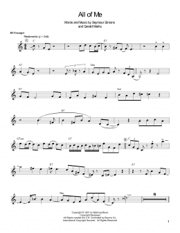 page one of All Of Me (Trumpet Transcription)