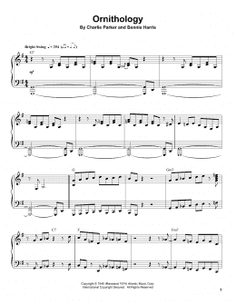 page one of Ornithology (Piano Transcription)