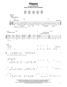 page one of Happy (Guitar Cheat Sheet)