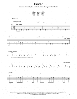 page one of Fever (Guitar Cheat Sheet)