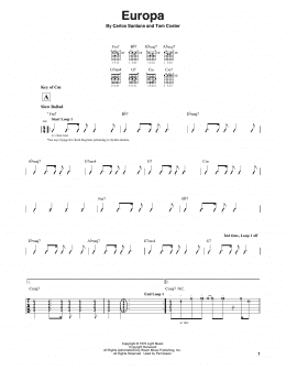 page one of Europa (Guitar Cheat Sheet)