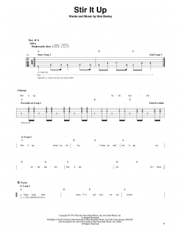 page one of Stir It Up (Guitar Cheat Sheet)