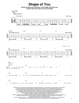 page one of Shape Of You (Guitar Cheat Sheet)