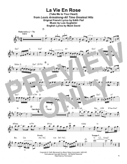 page one of La Vie En Rose (Take Me To Your Heart Again) (Trumpet Transcription)