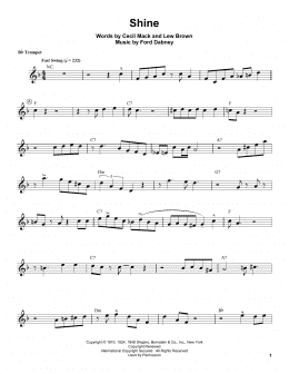 page one of Shine (Trumpet Transcription)