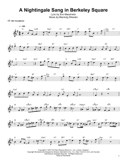 page one of A Nightingale Sang In Berkeley Square (Alto Sax Transcription)