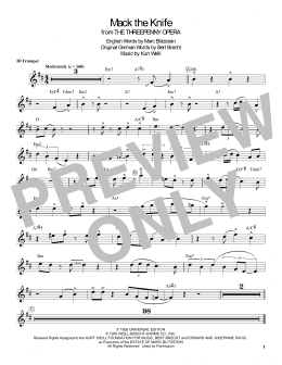 page one of Mack The Knife (Trumpet Transcription)