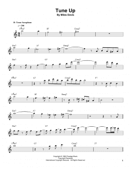 page one of Tune Up (Tenor Sax Transcription)