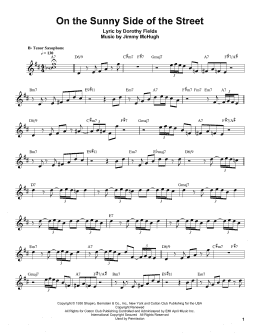 page one of On The Sunny Side Of The Street (Tenor Sax Transcription)