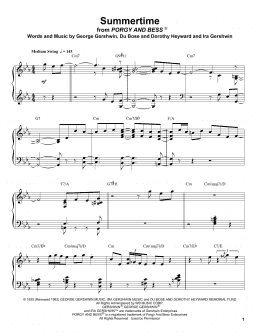 page one of Summertime (Piano Transcription)