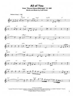 page one of All Of You (Trumpet Transcription)