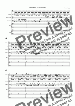 page one of Fabrication (For Saxophone)