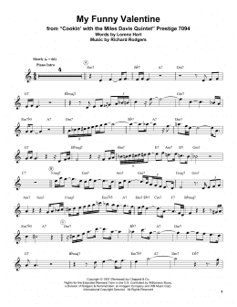 page one of My Funny Valentine (Trumpet Transcription)