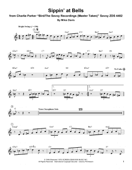 page one of Sippin' At Bells (Trumpet Transcription)