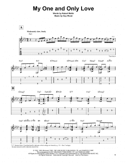 page one of My One And Only Love (Solo Guitar)