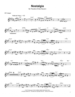 page one of Nostalgia (Trumpet Transcription)