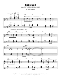 page one of Satin Doll (Piano Transcription)