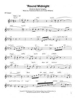 page one of 'Round Midnight (Trumpet Transcription)