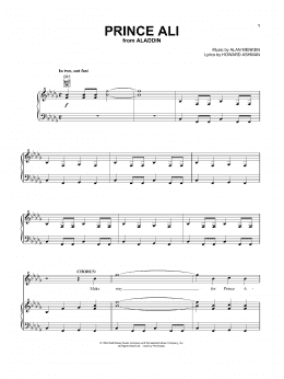 page one of Prince Ali (from Aladdin) (Piano, Vocal & Guitar Chords (Right-Hand Melody))