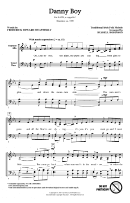 page one of Danny Boy (arr. Russell Robinson) (SATB Choir)